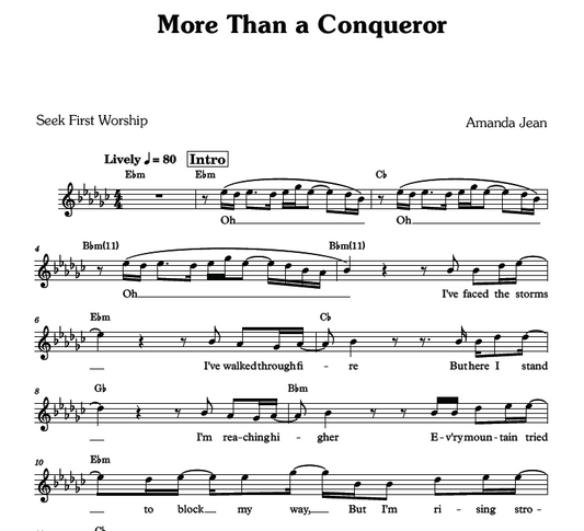 More than A Conqueror - Lead Sheet