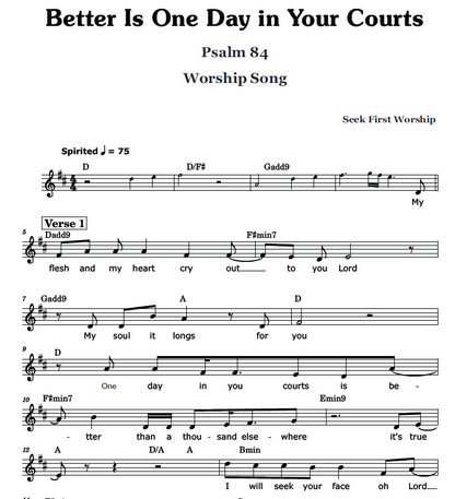 Better is One Day - Lead Sheet