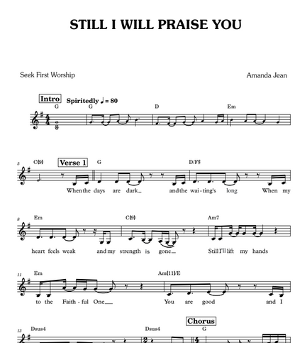 Still I Will Praise You - Lead sheet
